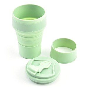 Custom Silicone 500ml Unbreakable Dishwasher Safe Portable <b>Coffee</b> <b>Cup</b> with Lid for Travel Reusable Eco-friendly Foldable - Product Image 4