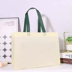 Sac de courses personnalisé en non-tissé, grand format, bleu marine, version horizontale, imperméable - Product Image 4