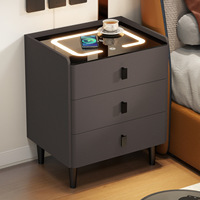 Meubles de chambre à coucher et de salle à manger modernes, intégrés, en bois massif, multifonctionnels, avec tiroirs de rangement, haut-parleur Bluetooth, table de chevet LED