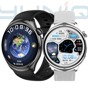 Montre connectée Yuniq <span class=keywords><strong>T500</strong></span> 1,43" AMOLED pour personnes âgées, étanche IP68, suivi de la fréquence cardiaque, de l'oxygène sanguin, appels Bluetooth, suivi vocal du sommeil - Product Image 1