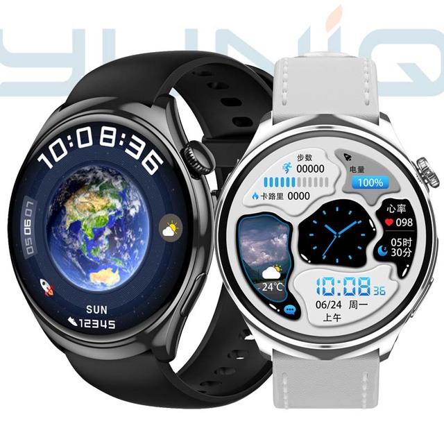 Yuniq T500 1.43" Amoled Blood Pressure Blood Oxygen Bt Calling Voice Assistant Sports for Men Ip68 Waterproof Smart Watch Hd4