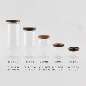 Modern Eco-Friendly 78oz Airtight Glass Jar <b>Set</b> 3 Large Metal <b>Canisters</b> 6 Silicone Seals Multifunction Storage Covers for Food - Product Image 2