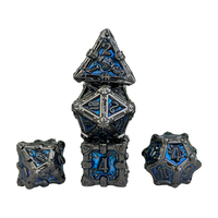 Lot de 7 dés de jeu de table RPG D&D D20 personnalisés en métal polyédrique avec logo, écologiques et de luxe, pour Dungeons & Dragons