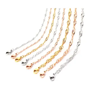 Brass Stainless Steel Necklace Jewelry Gold 925 Sterling Silver Chain Link