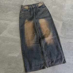 Jean en denim baggy déchiré de haute qualité, personnalisé, effet vieilli, délavé, brodé, style <span class=keywords><strong>hip</strong></span>-hop, pour homme, de créateur - Product Image 2