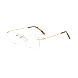 最新の光学装飾用眼鏡に欠かせない価格でプレミアム金属素材を使用した高品質の正方形のフレーム