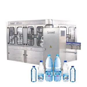 Machine de remplissage et d'emballage d'eau naturelle de A à Z, monooblock 3 en 1, pour bouteilles d'eau minérale, projet de dinde