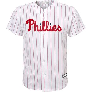 Philadelphia Phillies Youth White Home Jersey <b>Baseball</b> Collar Breathable Boys Apparel - Product Image 2