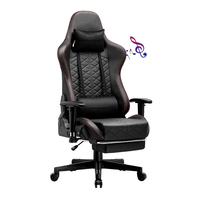 Chaise de jeu vidéo Zeus rouge RVB LED lumière du soleil Kuromi Massage Support lombaire Chaise de jeu PC à vendre avec haut-parleurs Blue Tooth