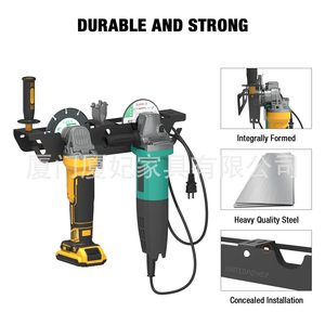 Angle Grinder Stand Wall Mounted Bracket Black Powder Coated Multifunction <b>Storage</b> Rack For Cutting Polishing Machines - Product Image 2