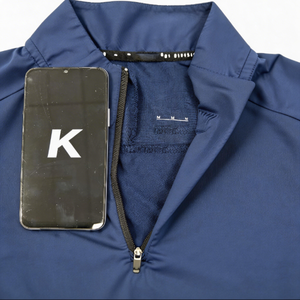 Sweat-shirt bleu pour <span class=keywords><strong>homme</strong></span> à demi-zip, imprimé, protection solaire, veste de sport, séchage rapide, manches longues, respirant, extensible dans quatre directions - Product Image 4