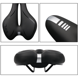 Selle de vélo de montagne RIDERACE en éponge creuse, surface en cuir PU, remplie de silice, coussin amortissant, siège de vélo - Product Image 5