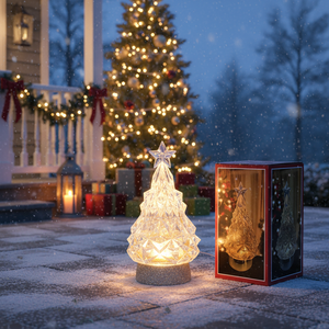Lujo 5 \ "X 9 \" Árbol de Navidad de cristal Tamaño personalizable 8PCS/CS Base de pie de hierro ecológica para decoraciones al aire libre - Product Image 3