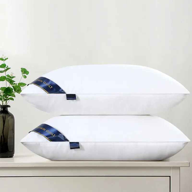 Oreiller en piumino hotel di lusso qualità personalizzato all'ingrosso poliestere morbido cuscino bianco hotel piuma cuscino cuscino