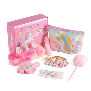 Set de Cuaderno de Peluche de Unicornio de Dibujos Animados, Caja de Regalo, Accesorios para el Cabello para Niños, Bolsa de Papelería, Premio para Estudiantes, Modelo SM85 Hecho en China - Product Image 5