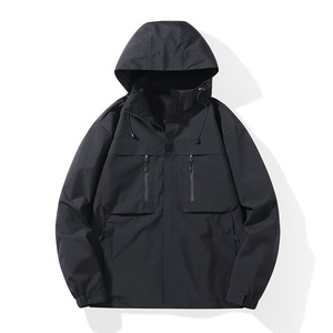 Men's Windproof <b>Waterproof</b> Breathable Single Layer <b>Jacket</b> With Hood For Spring Autumn Outdoor Wear - Product Image 4
