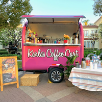 Nouveau Camion Remorque Rose pour Boissons Fraîches, Café, Boba Tea, Smoothie, Cupcake, Crème Glacée – Chariot de Vente Mobile pour Machine à Granités