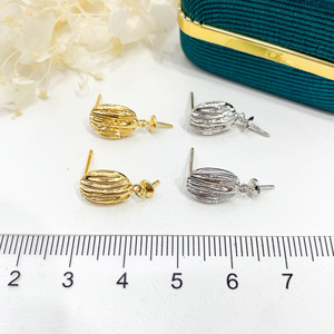 Accesorios de Plata S925 para DIY con Perlas, Bandeja Vacía para Perlas Redondas de 8-12mm, 21 Espirales para Pendientes, Joyería de Plata Moderna - Product Image 3