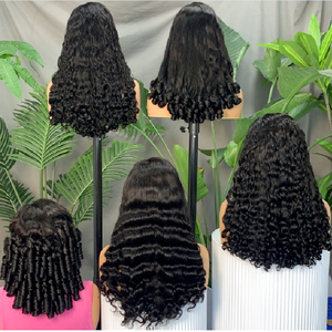 FH 300% 5x5 Glueless <b>Human</b> Hair <b>Wig</b> with Curly Baby Hair Lace Front Natural Wave Raw <b>Human</b> Hair - Product Image 1