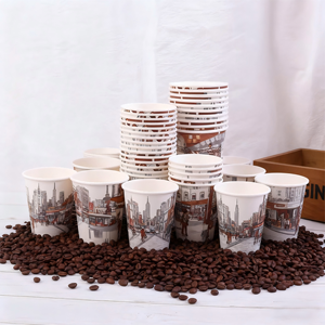 Custom Printed Thickened Leak-Proof Heat-Resistant Biodegradable Craft Paper Cups Single Wall PE for Takeaway Milk Tea