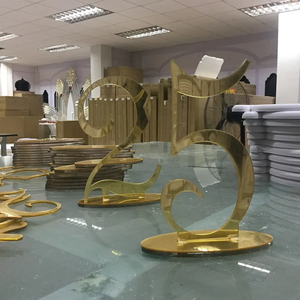 Offres Spéciales exquis vente chaude doré mariage centres de table pièce maîtresse de luxe n'importe quel numéro 523 numéros de table décoration - Product Image 4