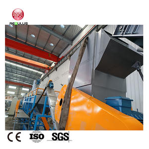 Produits en plastique PP sac T-shirt en plastique HDPE recyclage convoyeur à bande automatique alimentation concassage lavage asséchage ligne de la machine - Product Image 2