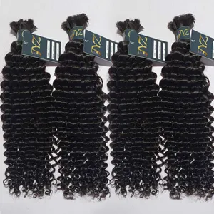 Boho trecce capelli ricci profondi capelli intrecciati capelli vergini allineati alla massa dei capelli