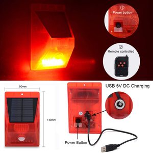 PIR cảm biến năng lượng mặt trời cảnh báo đèn IP65 8Leds DC phí thời gian để scare Off Crop tàu khu trục 1-8M công suất cao phát sóng Loa WI - Product Image 2