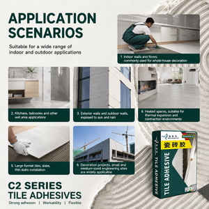 Mortier-colle polymère C2S2 personnalisé <span class=keywords><strong>de</strong></span> 20 kg, imperméable et fin, pour carrelage grand format céramique, porcelaine, <span class=keywords><strong>sol</strong></span> et mur - Product Image 5