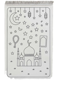 Islamic Muslin Child Gift Colorable Ramadan & Eid Color Your Qwn <b>Rug</b> Coloring Prayer Mat for Kids - Product Image 3