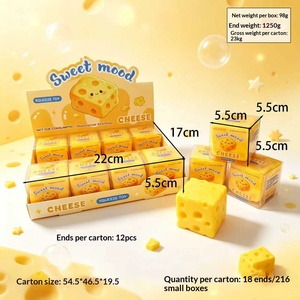 Juguetes antiestrés de queso, de subida lenta, para apretar, de descompresión, cuadrados, para aliviar el estrés, juguetes sensoriales - Product Image 1