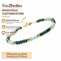Go2boho Bracelet perlé de pierres précieuses naturelles pour femme, bracelets en cristal de pierre à facettes avec entretoises plaquées or cadeau de bijoux