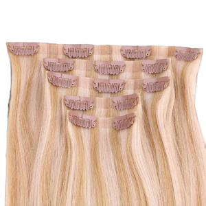 Extensions de cheveux russes lisses Yaki à ondulations souples, 100% vierges européennes brutes, invisibles, sans couture, à clipser, double épaisseur, qualité supérieure - Product Image 1