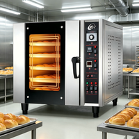 Horno eléctrico/a gas de aire caliente de 5, 8 y 10 bandejas con control de temperatura temporizado