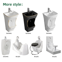 Kidoir Lavabo Céramique Islamique 2 en 1 Wudu Station d'Ablution Lave-Pieds Bassin de Lavage Wudhu pour Maison Musulmane