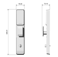 Serrure de porte intelligente Aurelysse anti-effraction à reconnaissance veineuse avec trou de serrure d'urgence dissimulé et mode d'opération silencieux pour suites exécutives