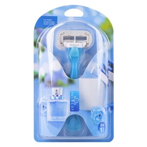 1 Handle and 3 Cartridges Ladies <strong>Razor</strong> 4 Blades Germany Blade <strong>Bikini</strong> <strong>Razor</strong> for Women Private Label Available Blister Card GF0090 - Product Image 6