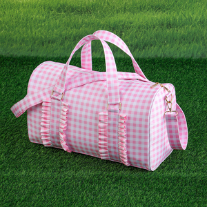 <span class=keywords><strong>Bolsa</strong></span> de Viaje Infantil de Tela Vichy con Logotipo Personalizado al por Mayor, Decoración con Volantes, <span class=keywords><strong>Bolsa</strong></span> de Viaje Infantil Multicolor - Product Image 6