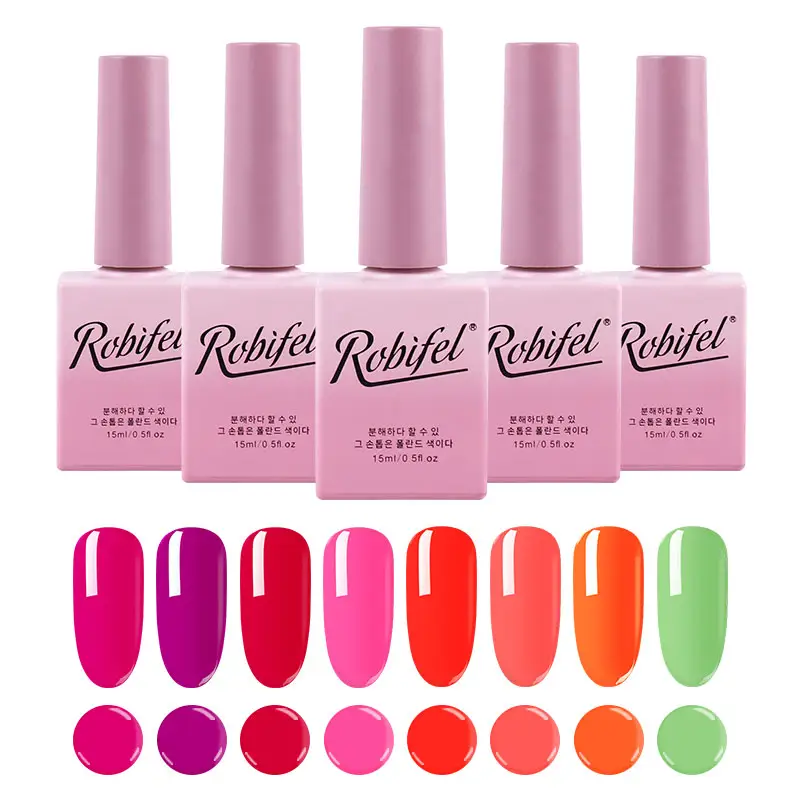 Pink Color UV LED Gel Nail Polish French Nail Manicure Gel Varnish Enamel Lacquer Color OEM Private Logo Gel