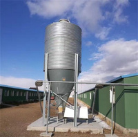 Silo à alimentation pour porcs et volailles au prix fabricant, en tôle d'acier galvanisé à chaud, pour stockage de céréales en élevages avicoles et porcins, garantie 1 an