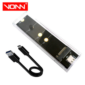 OEM LED trasparente <span class=keywords><strong>M</strong></span>.<span class=keywords><strong>2</strong></span> USB 3.1 a 10G velocità Mobile Hard Disk Box NVME/NGFF <span class=keywords><strong>2</strong></span> In 1 doppio protocollo Computer esterno stato solido - Product Image 1
