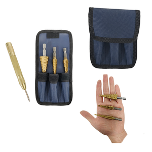 Metric <b>Step</b> <b>Drill</b> Bit Set 3 Piece with Hexagon Shank Titanium Plated for Metal Drilling and Reaming Tool - Product Image 1