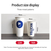 Papel pintado doble desechable personalizable, taza de capa de pintura de PE, café caliente, té de la leche, artesanías, vino, logotipo personalizado, impresión, manejo de vasos de papel