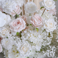 Arrangement personnalisé de fleurs d'hortensia rose blanche Centre de table de mariage de fleurs artificielles Centre de table boule de fleurs