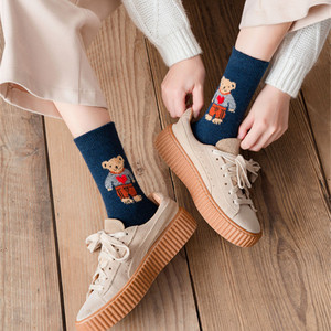 Wholesale Bulk Winter Cute <strong>Teddy</strong> <strong>Bear</strong> Cartoon <strong>Socks</strong> Women Comfy Warm Wool Crew <strong>Socks</strong> - Product Image 3