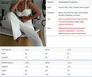 طقم بيجامة نسائي من قطعتين حمالة صدر وبنطلون من مصنع QINSI ببيع مباشر، ملابس نوم نسائية بتصميم Pointelle وشعار مخصص، لانجري نسائي - Product Image 6