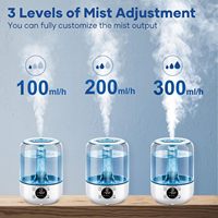 Humidificateur d'air ultrasonique intelligent à grande capacité 4L, remplissage par le haut, brume froide et chaude, avec lumière LED pour la maison, la chambre à coucher et la chambre de bébé