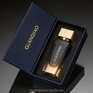 Flacon de parfum de qualité fiable 50 ml, flacon de parfum en verre noir personnalisé avec logo doré et boîte d'emballage de luxe - Product Image 1