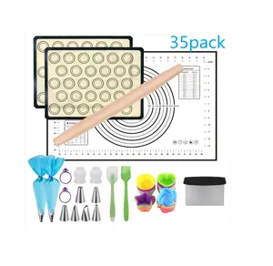 2021 Pastry Baking Tools Set Cake Decorating Supplies Kit for 35Pcs Kids Cooking Rolling Pin Bakery Set Cake Tools Set