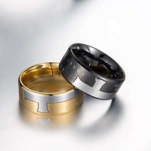 Anillo de oro cruzado para hombres, armadura de Éfeso dada por Dios, fabricantes de joyería, venta directa - Product Image 1